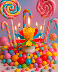 Vela Flor de Cumpleaños Mágica